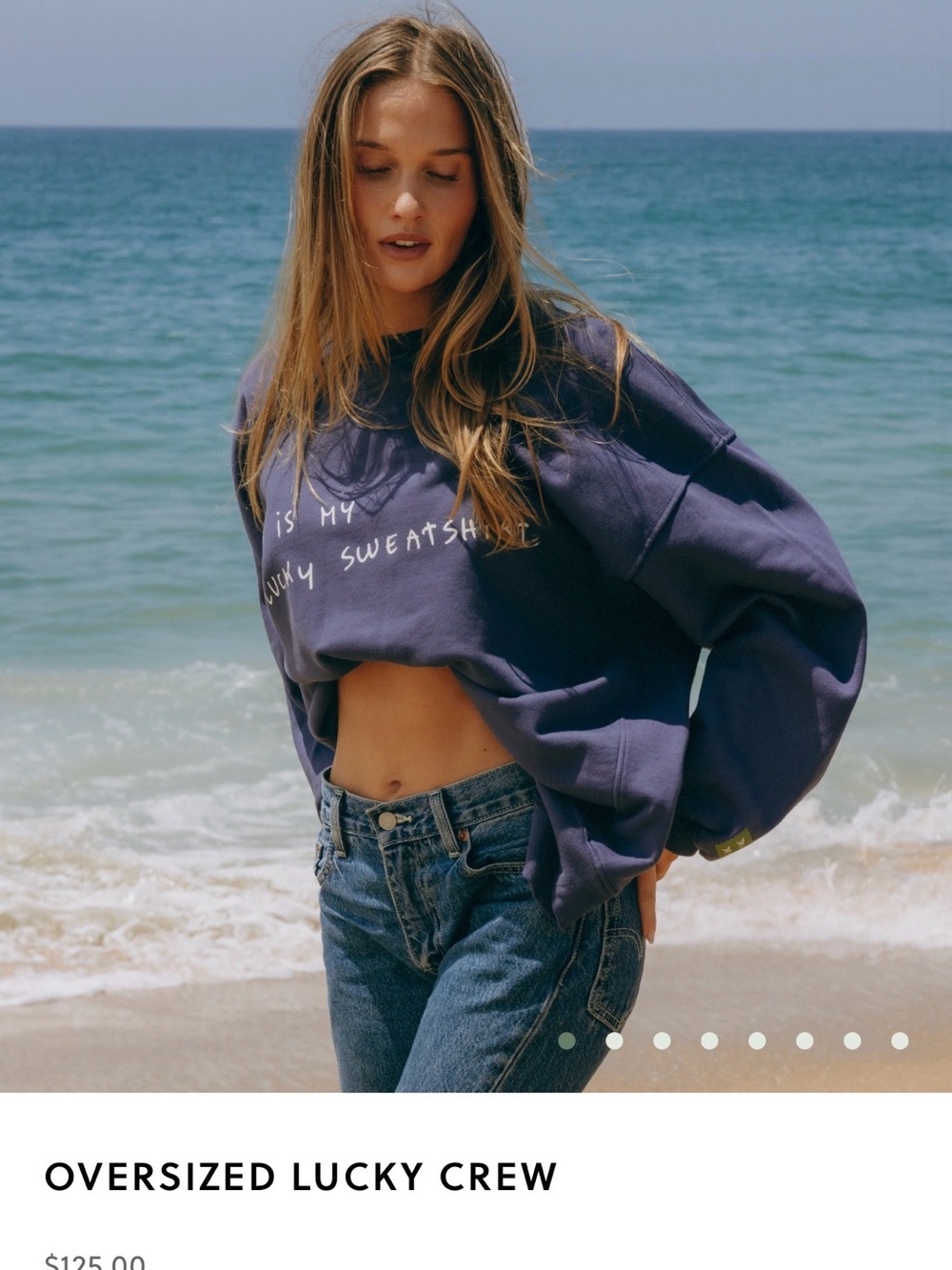 Daily Drills Oversized Lucky Crew Sweatshirt - Navy